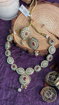 Gold plated kundan set