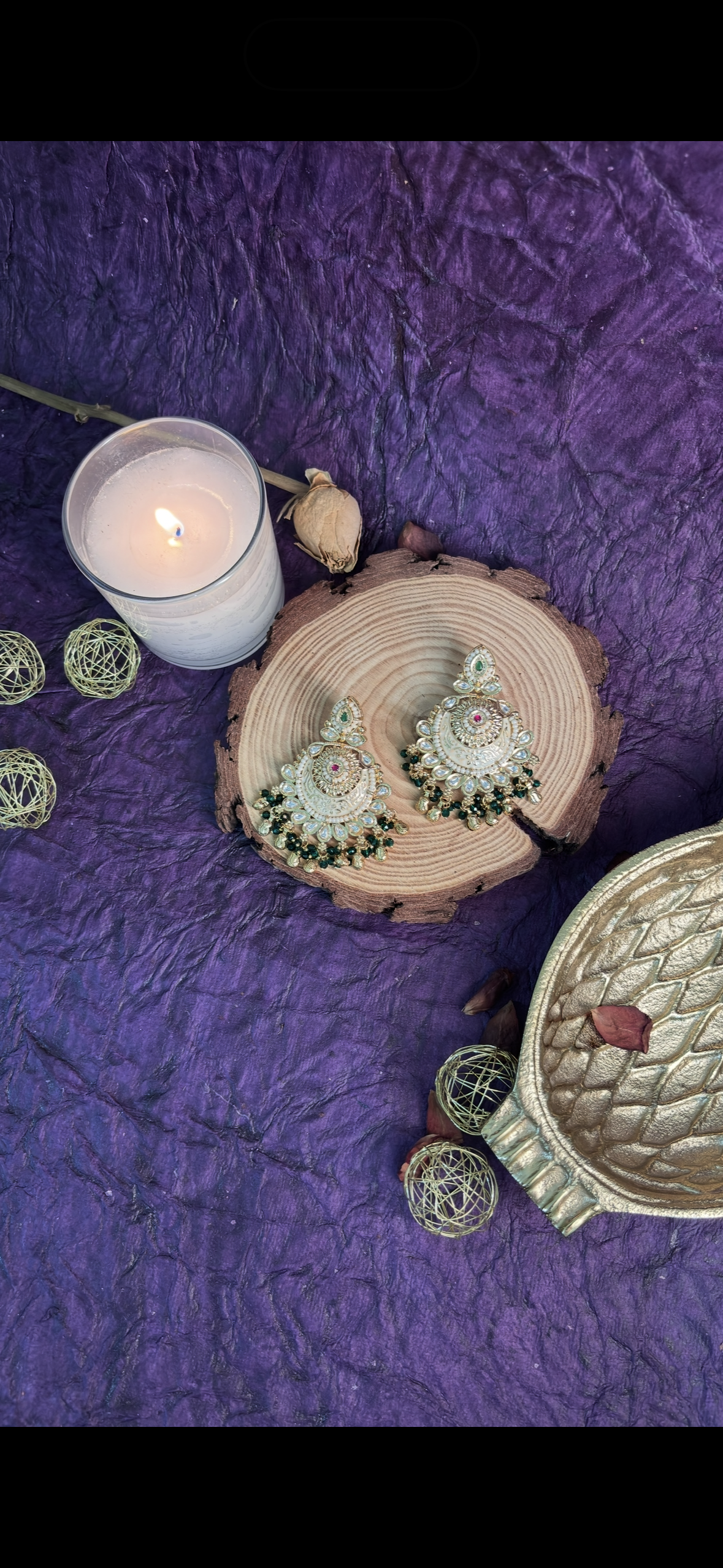 Gold plated antique earrings