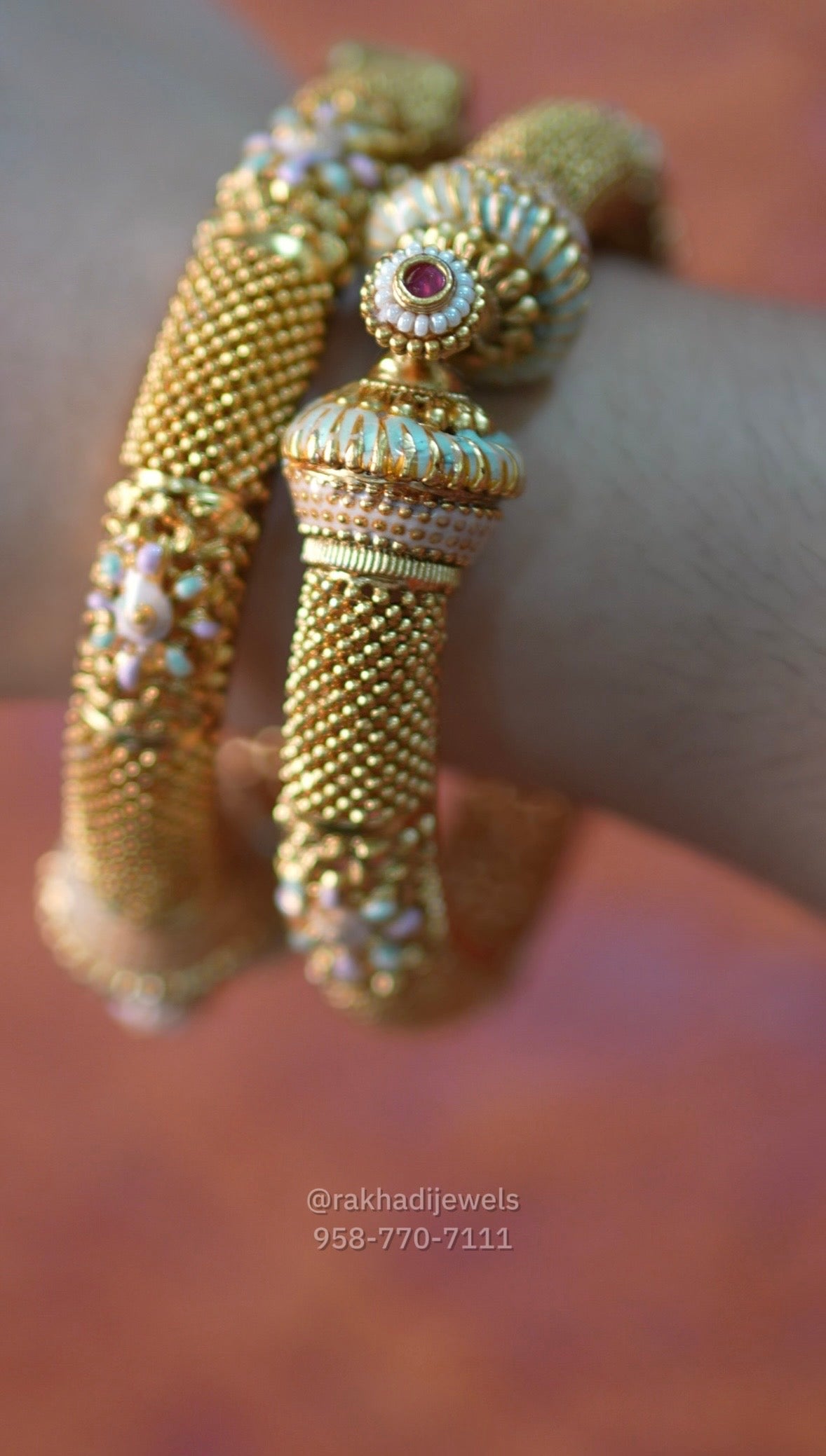Gold plated openable bangles