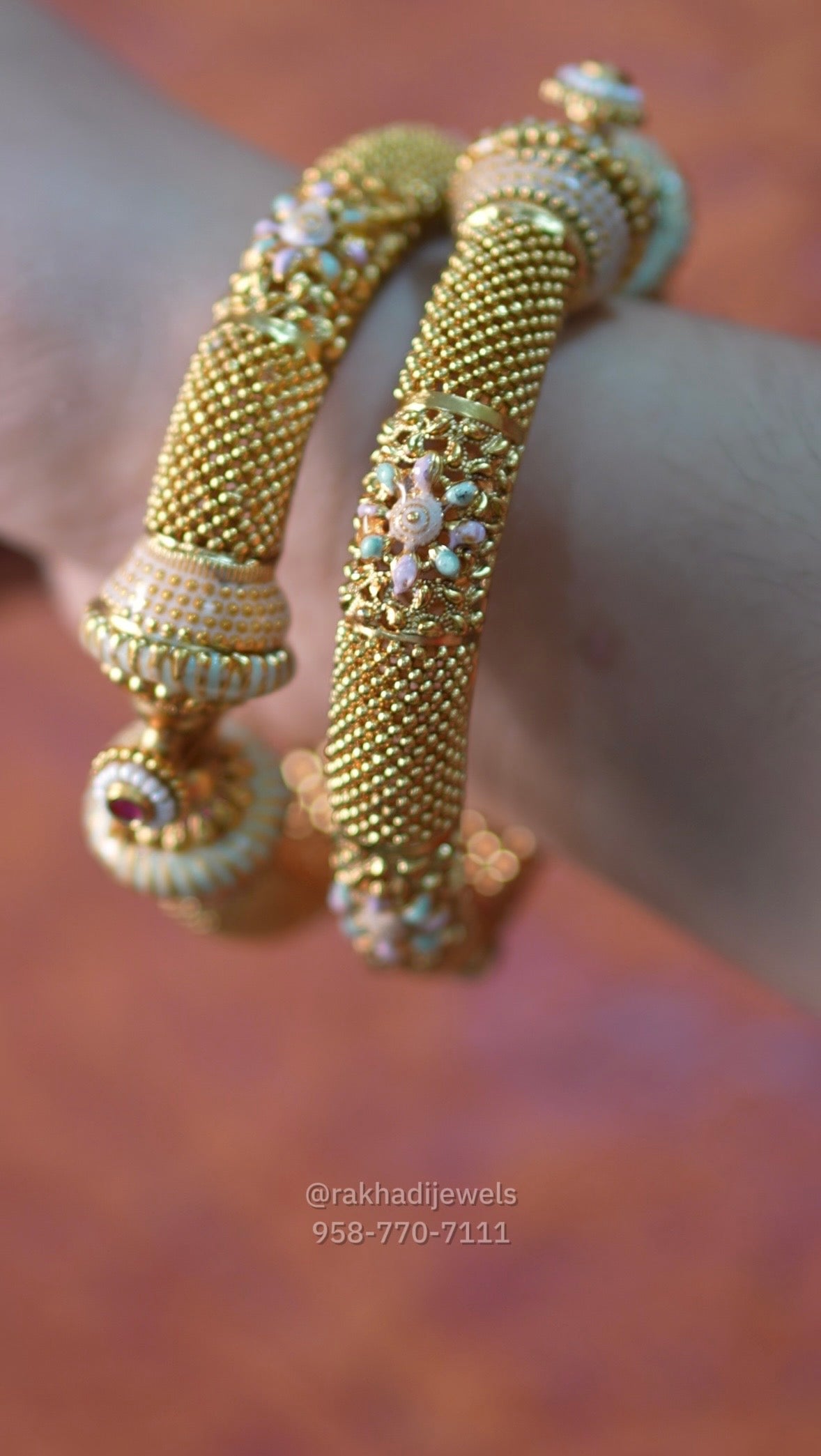 Gold plated openable bangles