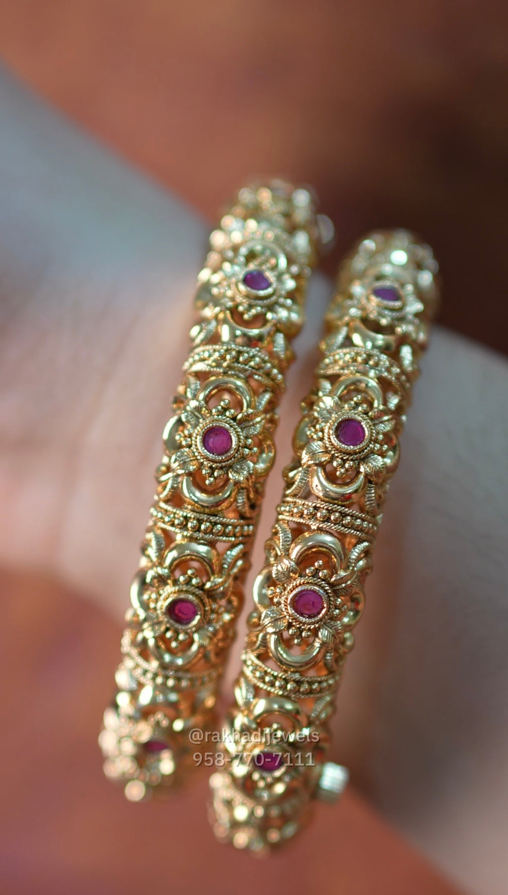 Gold plated bangles