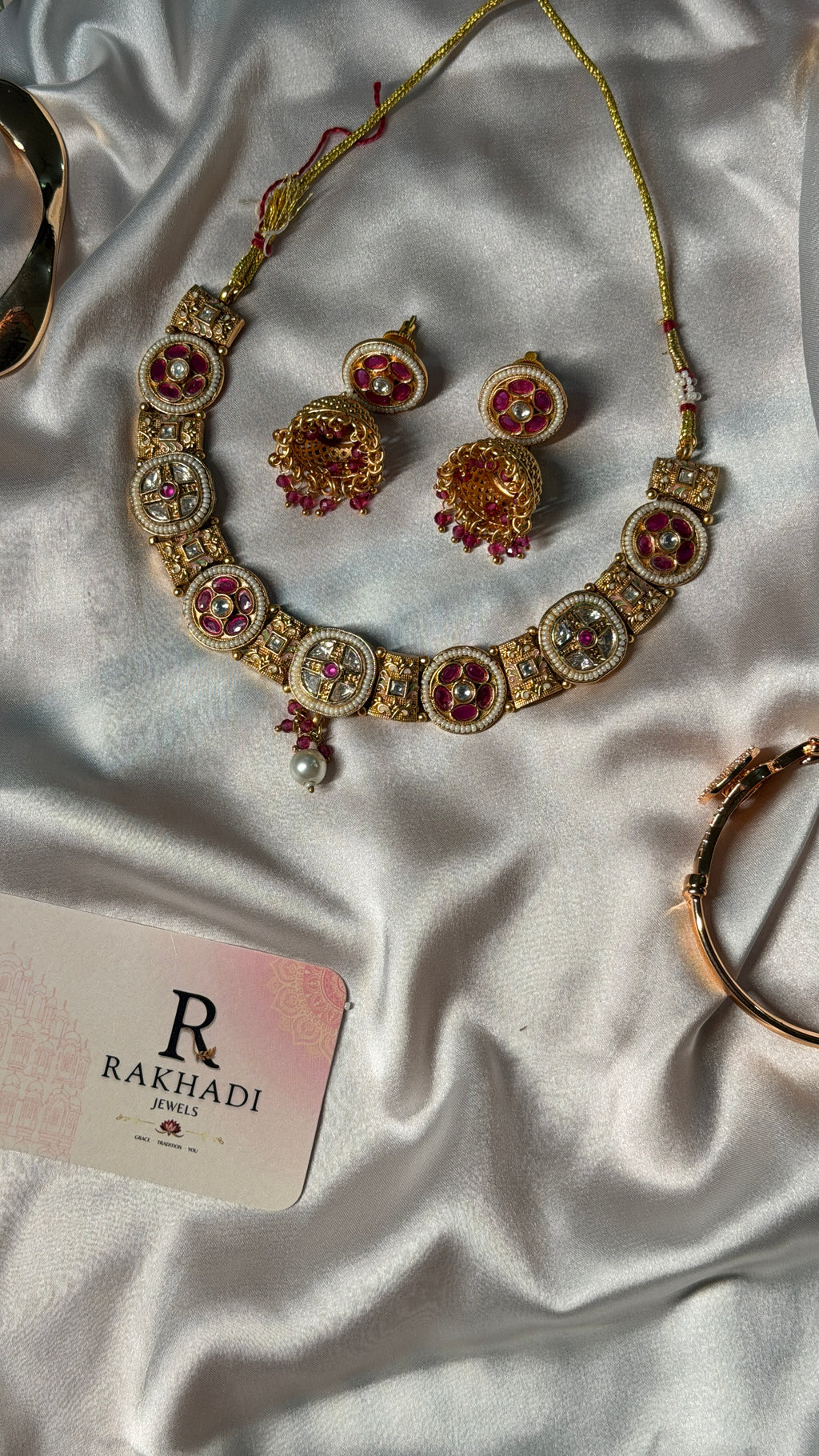Gold plated rajwadi antique jewellery