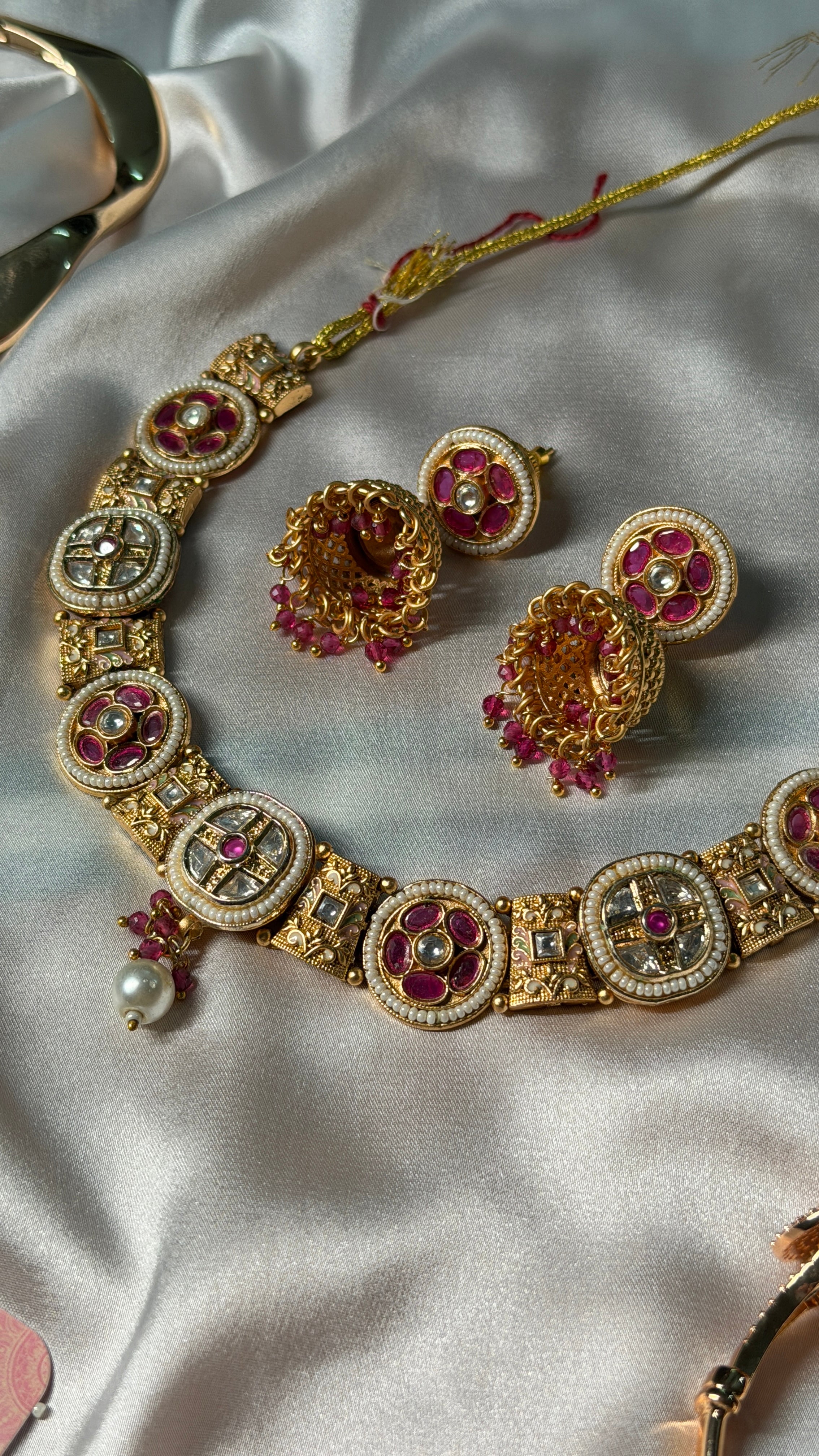 Gold plated rajwadi antique jewellery