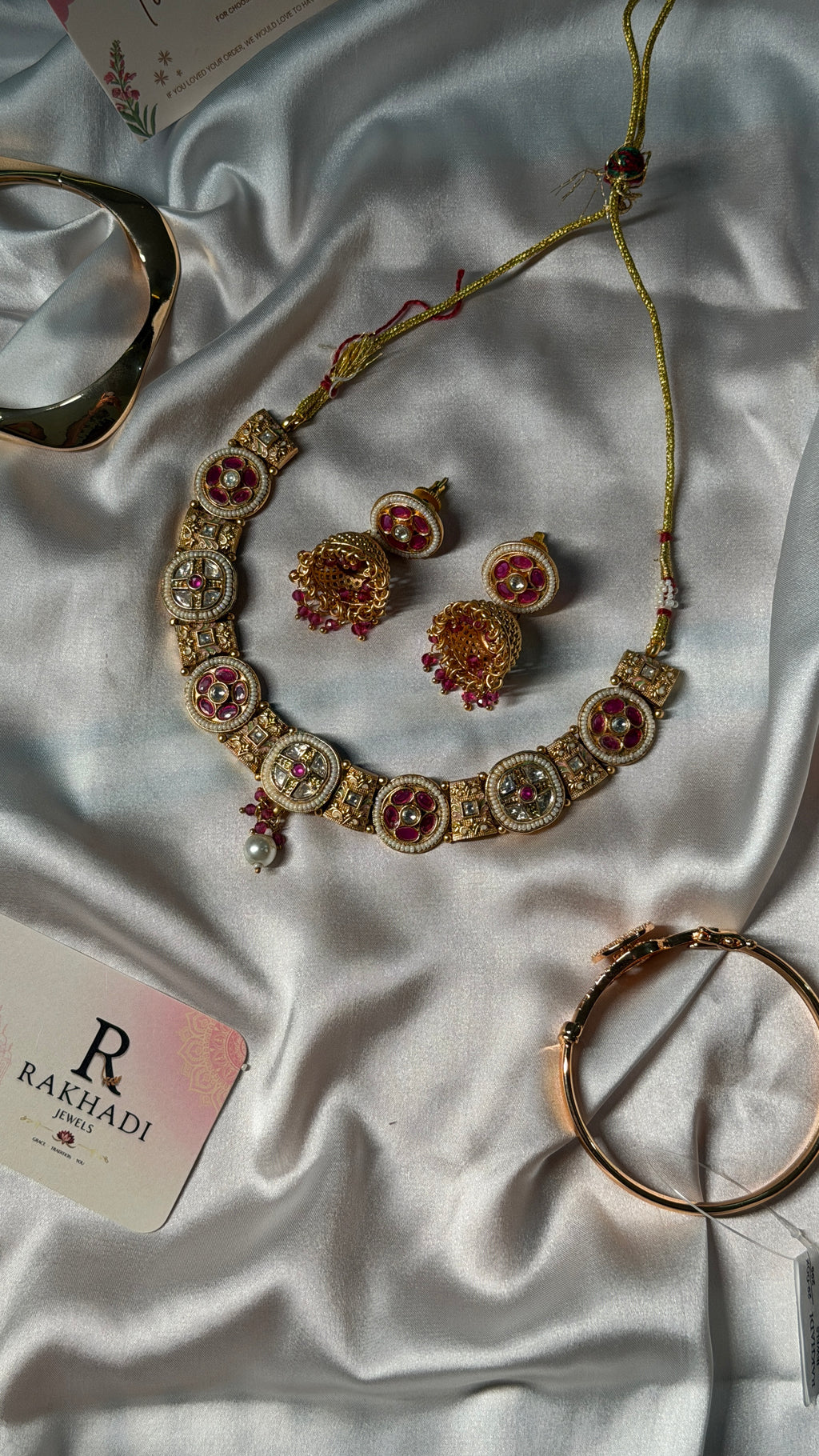 Gold plated rajwadi antique jewellery