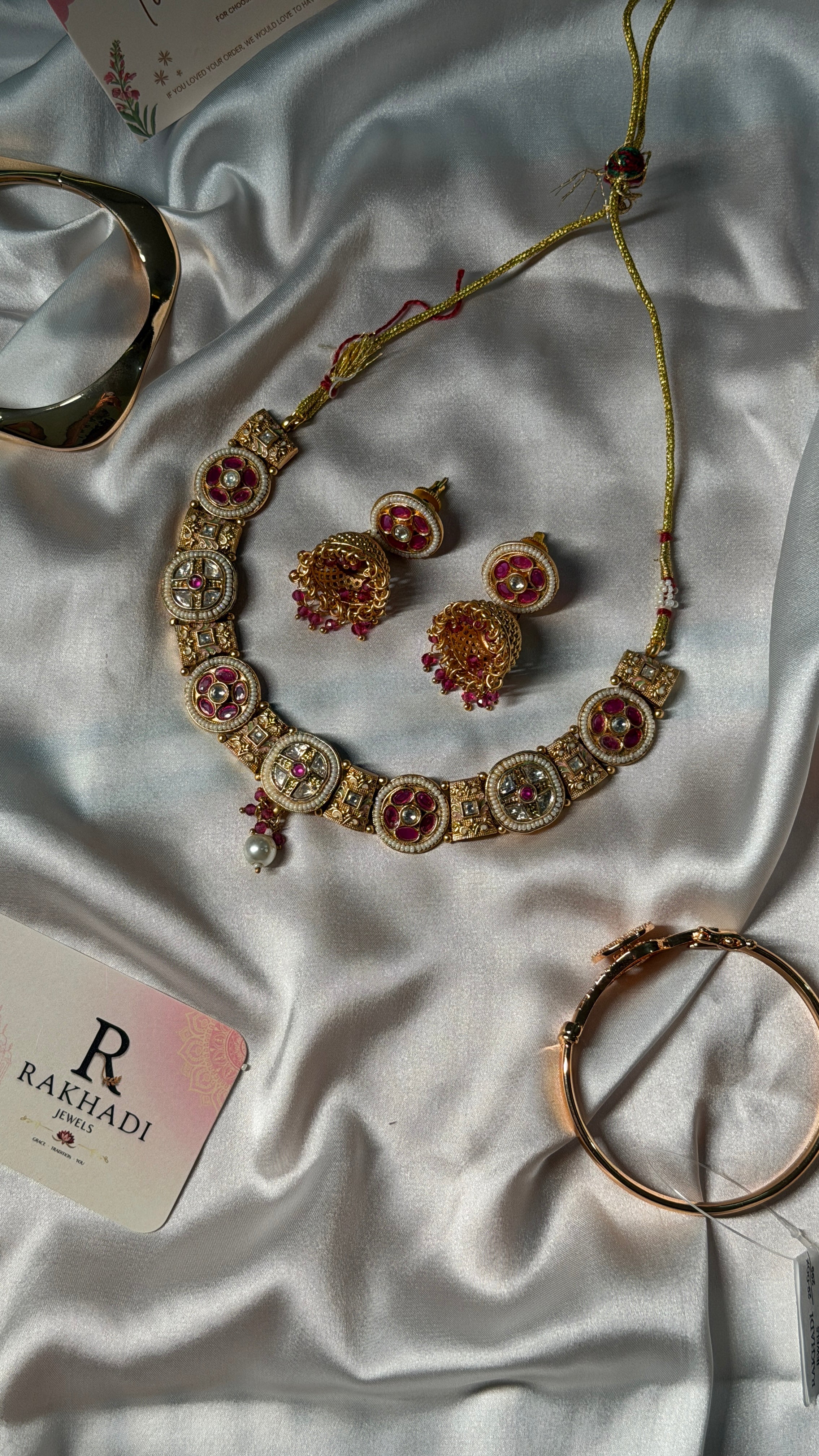 Gold plated rajwadi antique jewellery