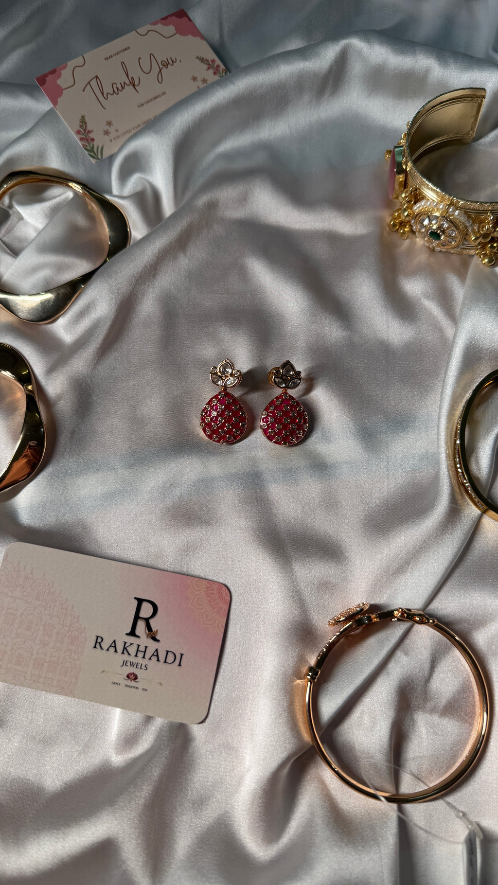 Gold plated kundan earring