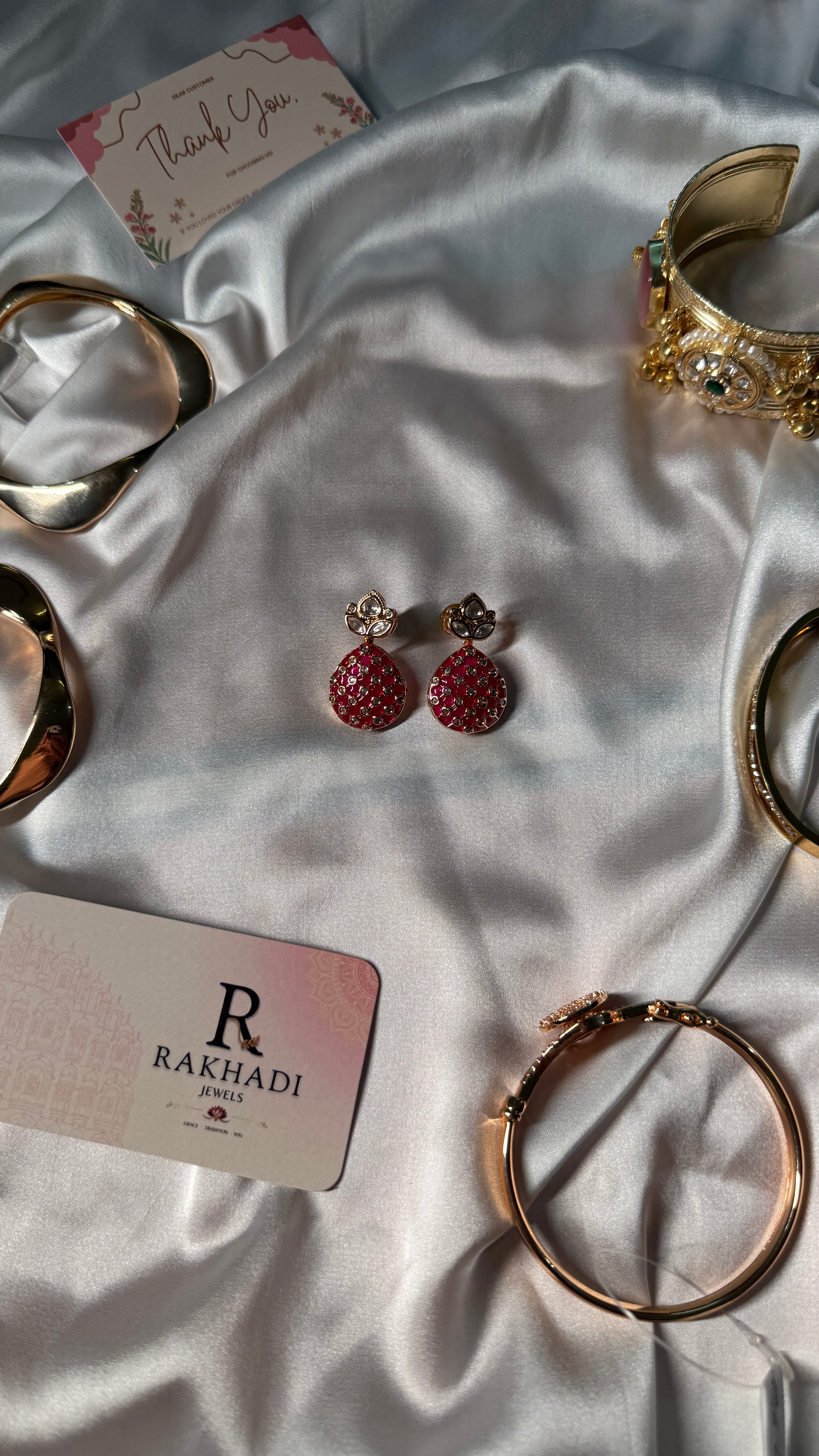 Gold plated kundan earring