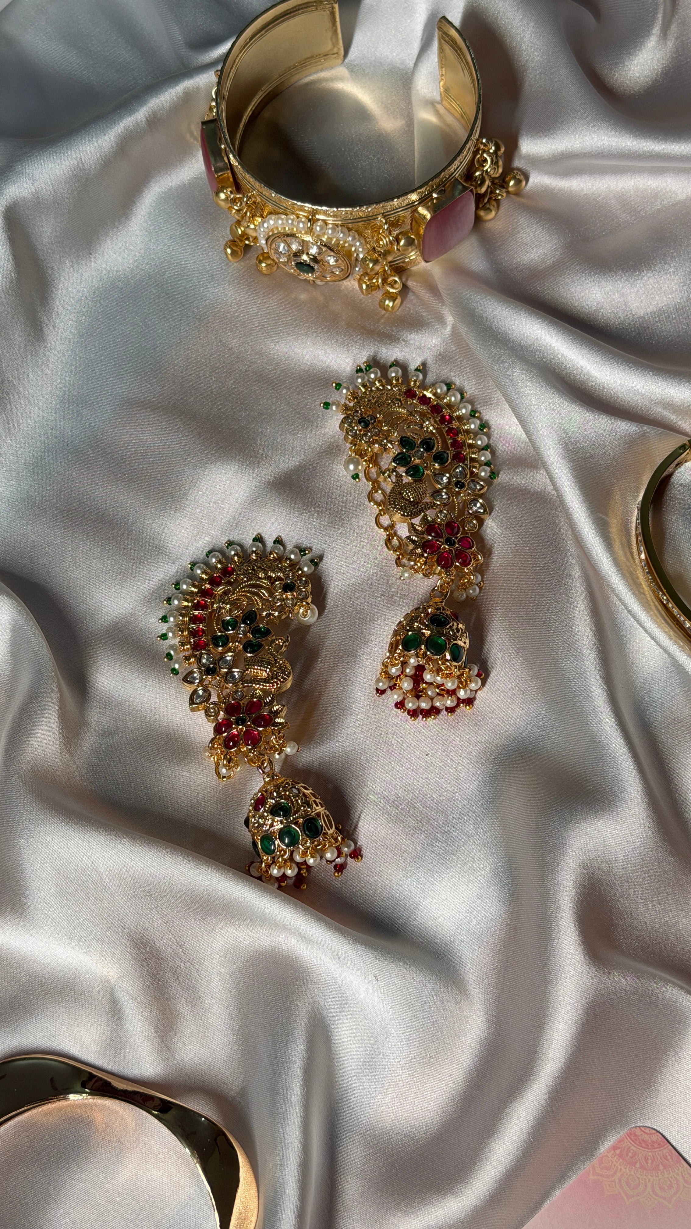 Gold plated jhumka earrings