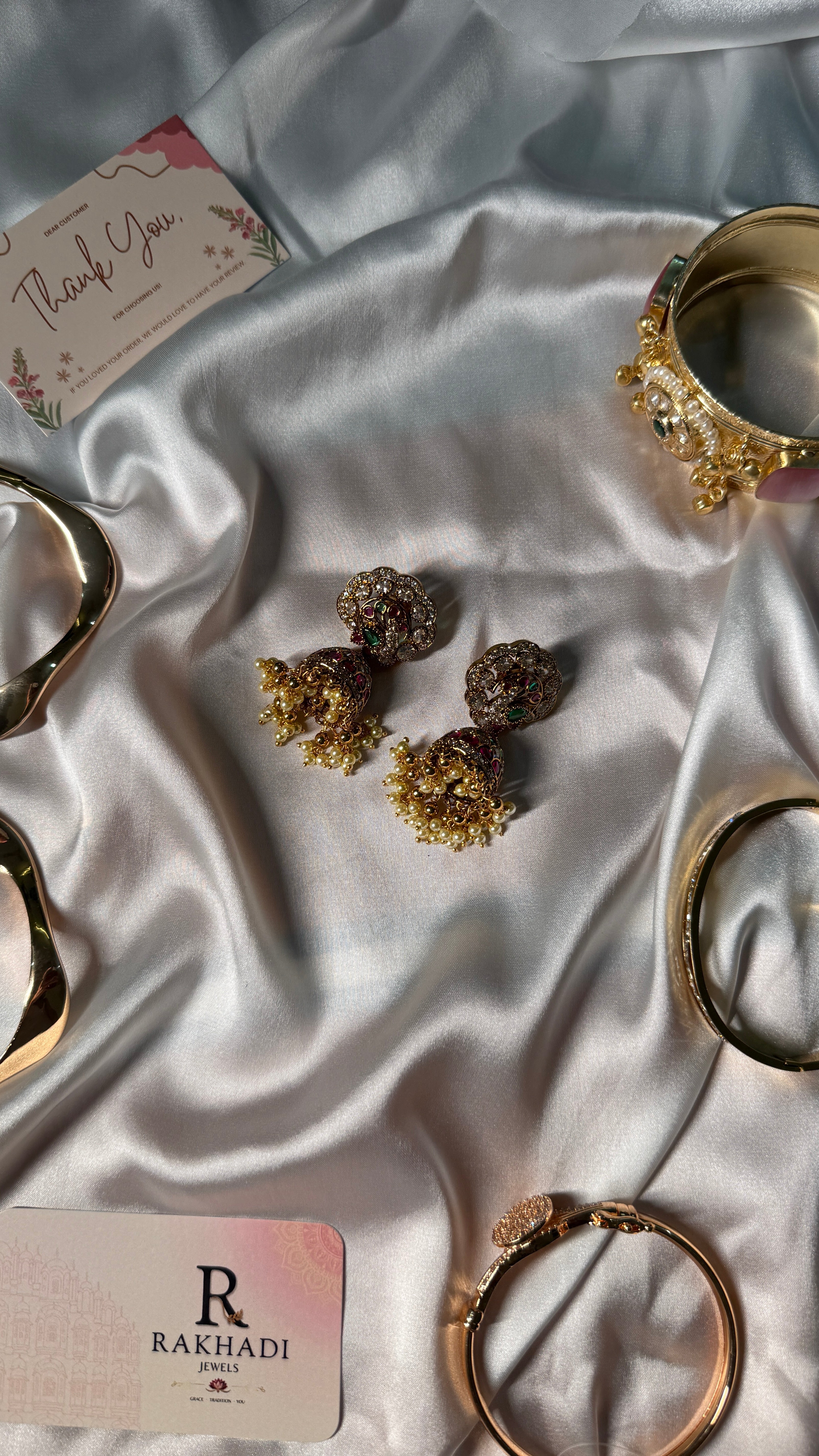 Gold plated jhumka earring