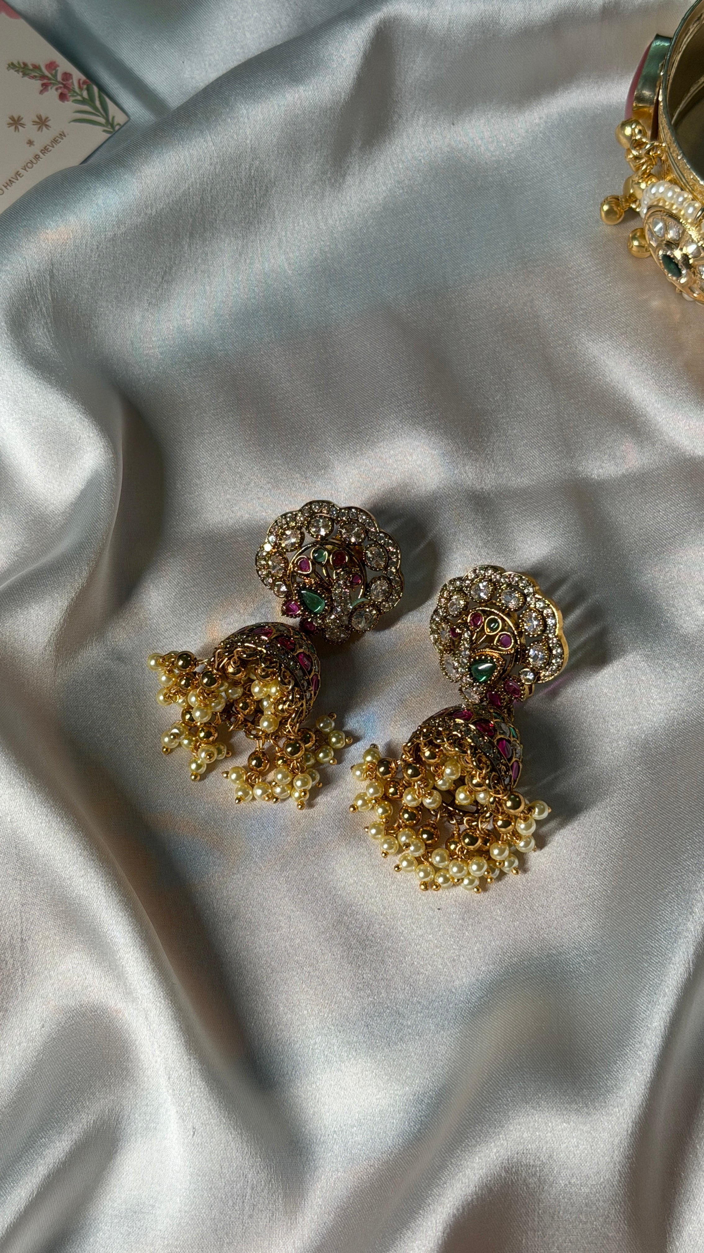 Gold plated jhumka earring
