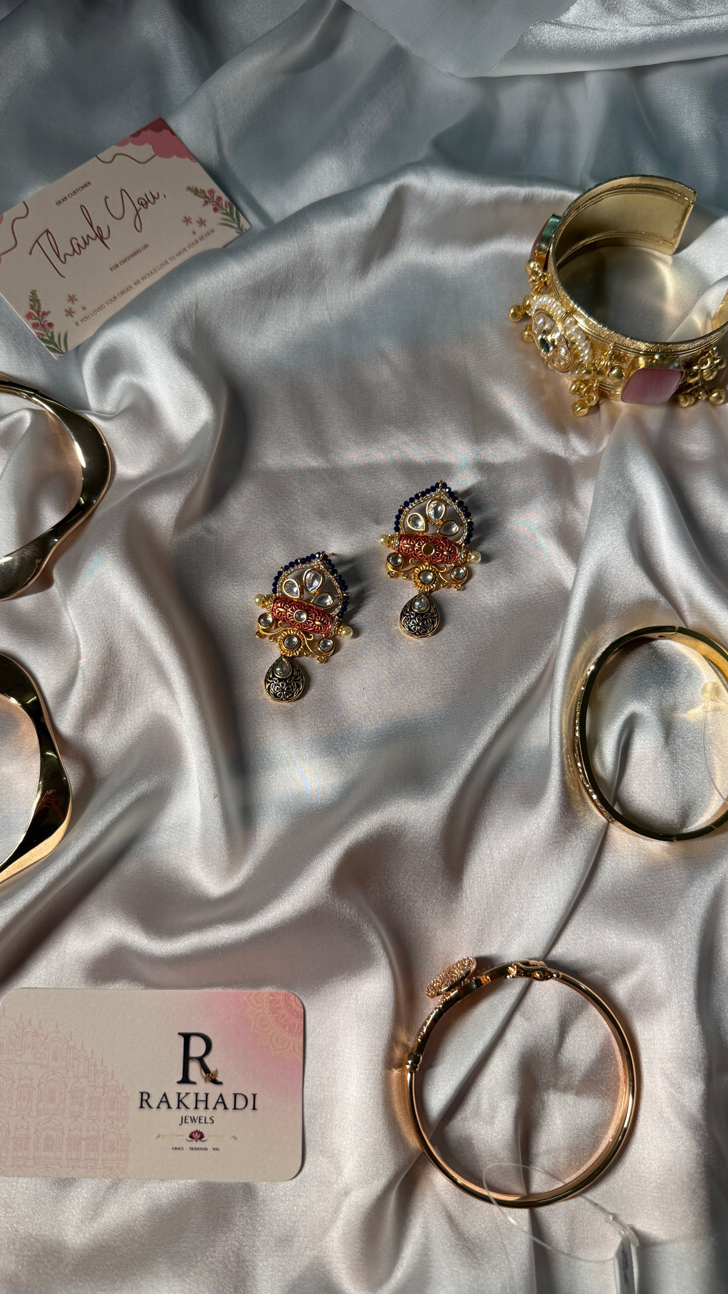 Gold plated kundan earring