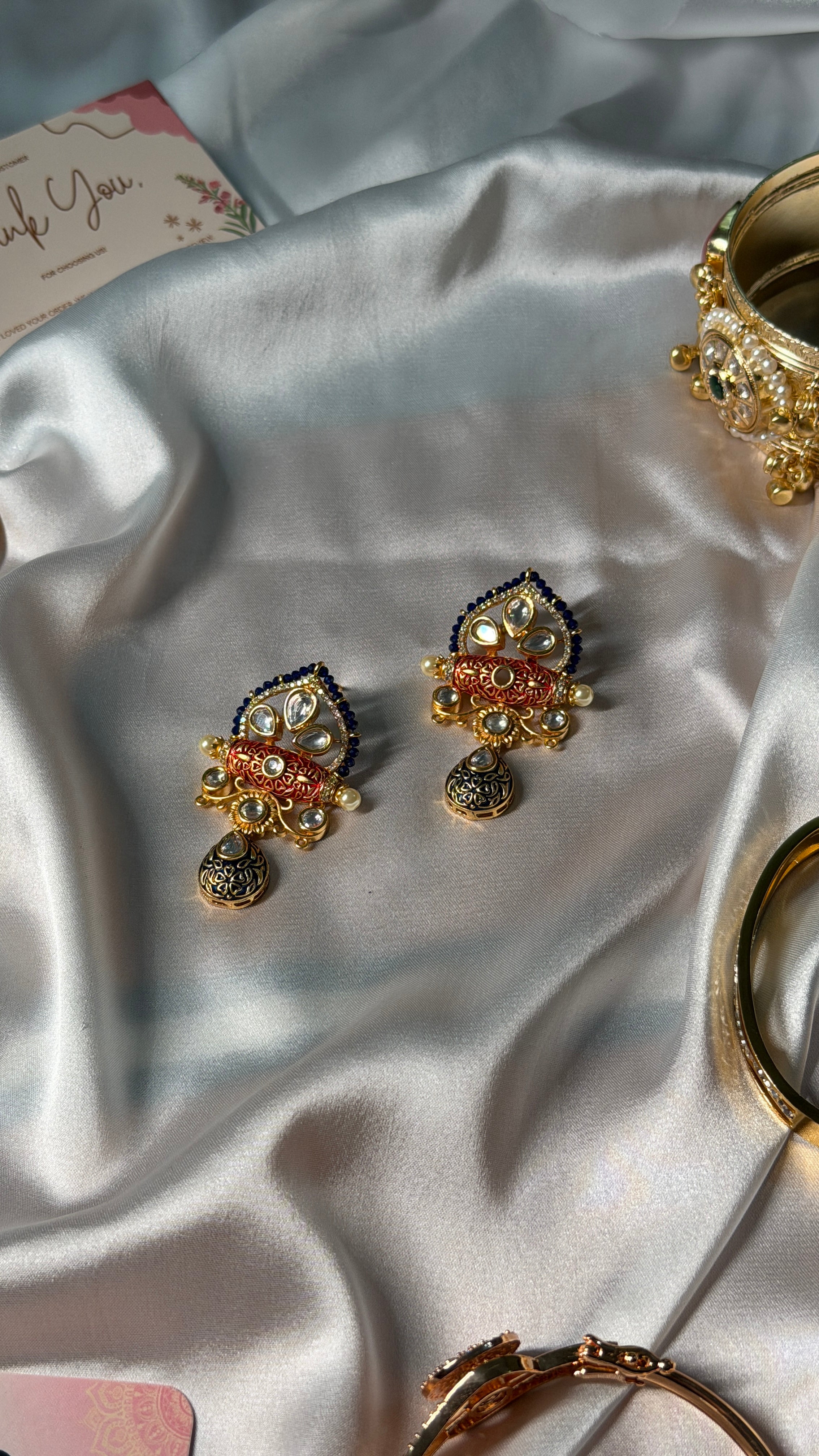 Gold plated kundan earring