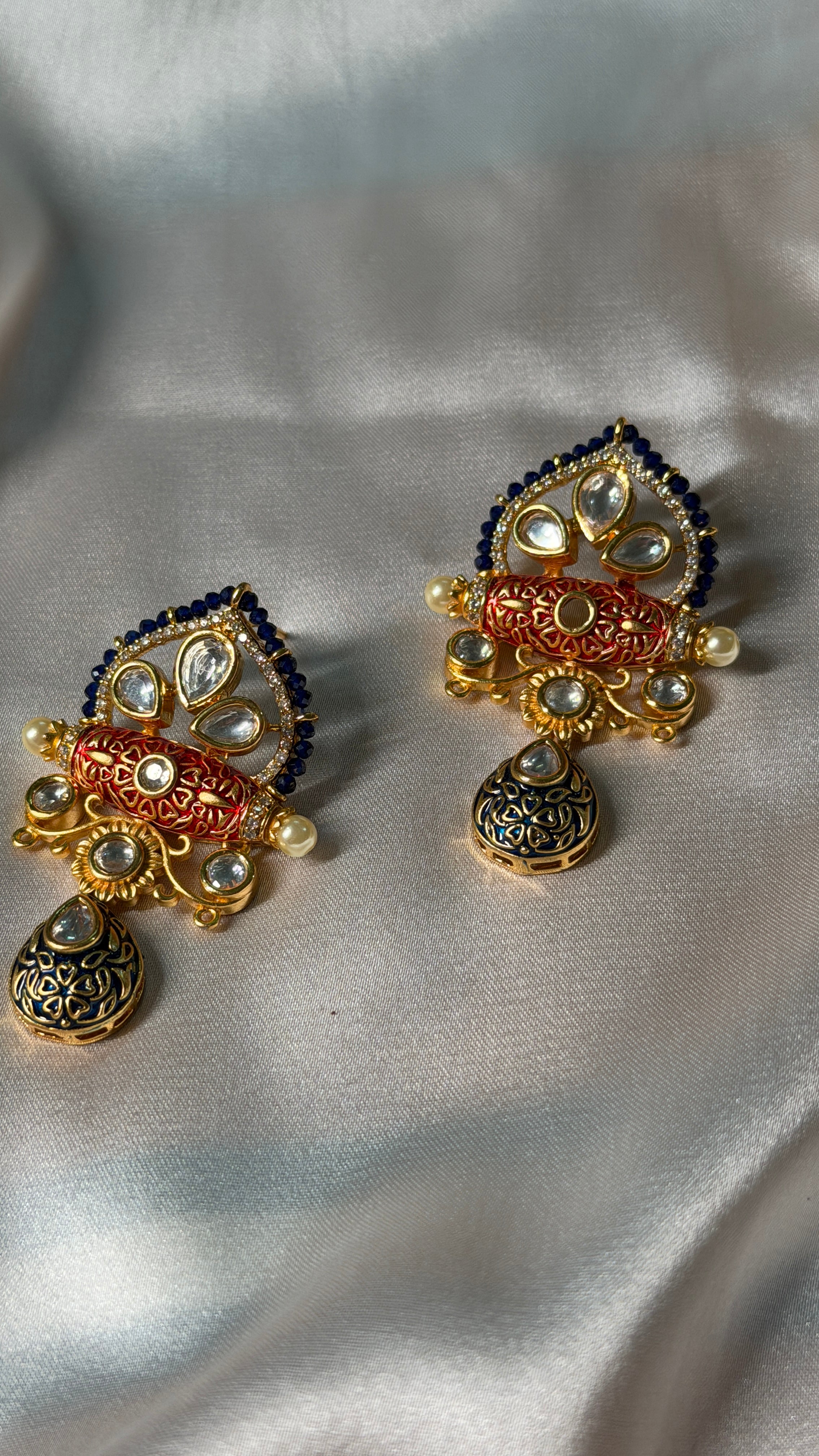 Gold plated kundan earring