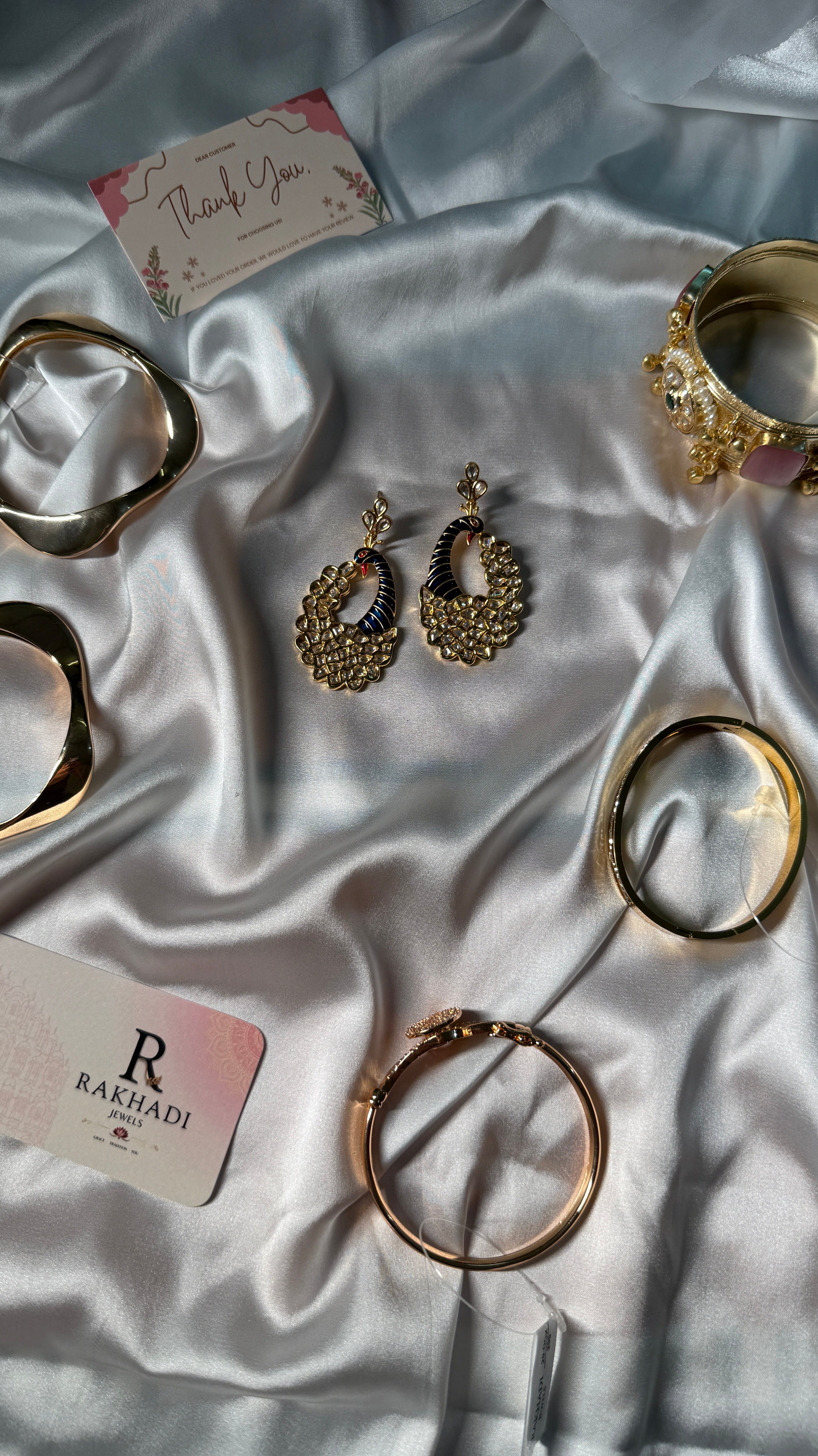 Gold plated morni style kundan earring