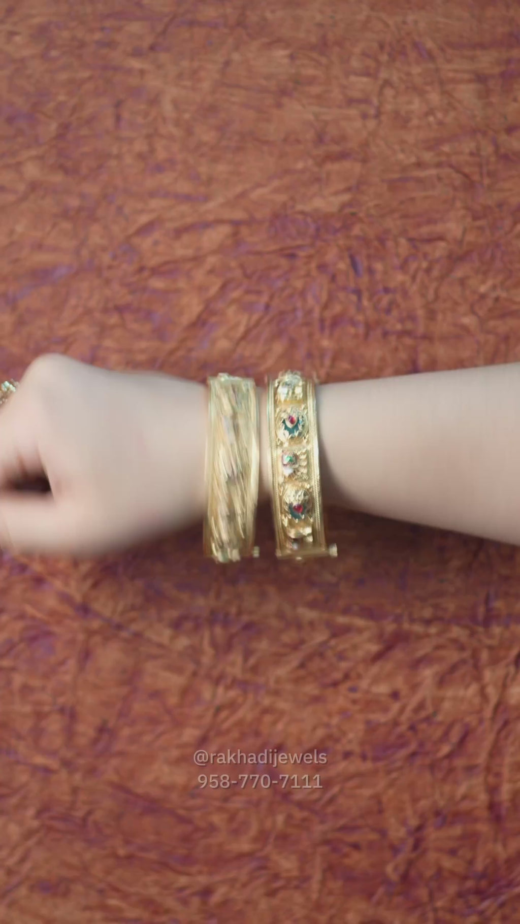 Gold plated openable bangles