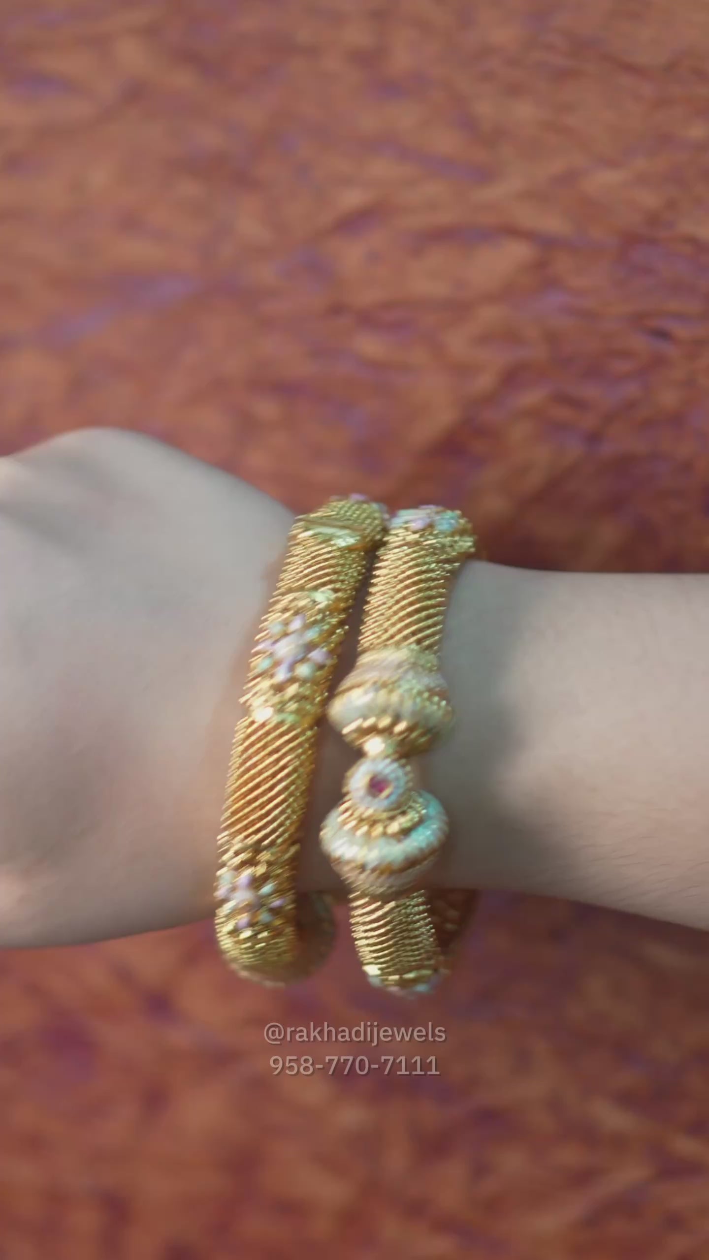 Gold plated openable bangles
