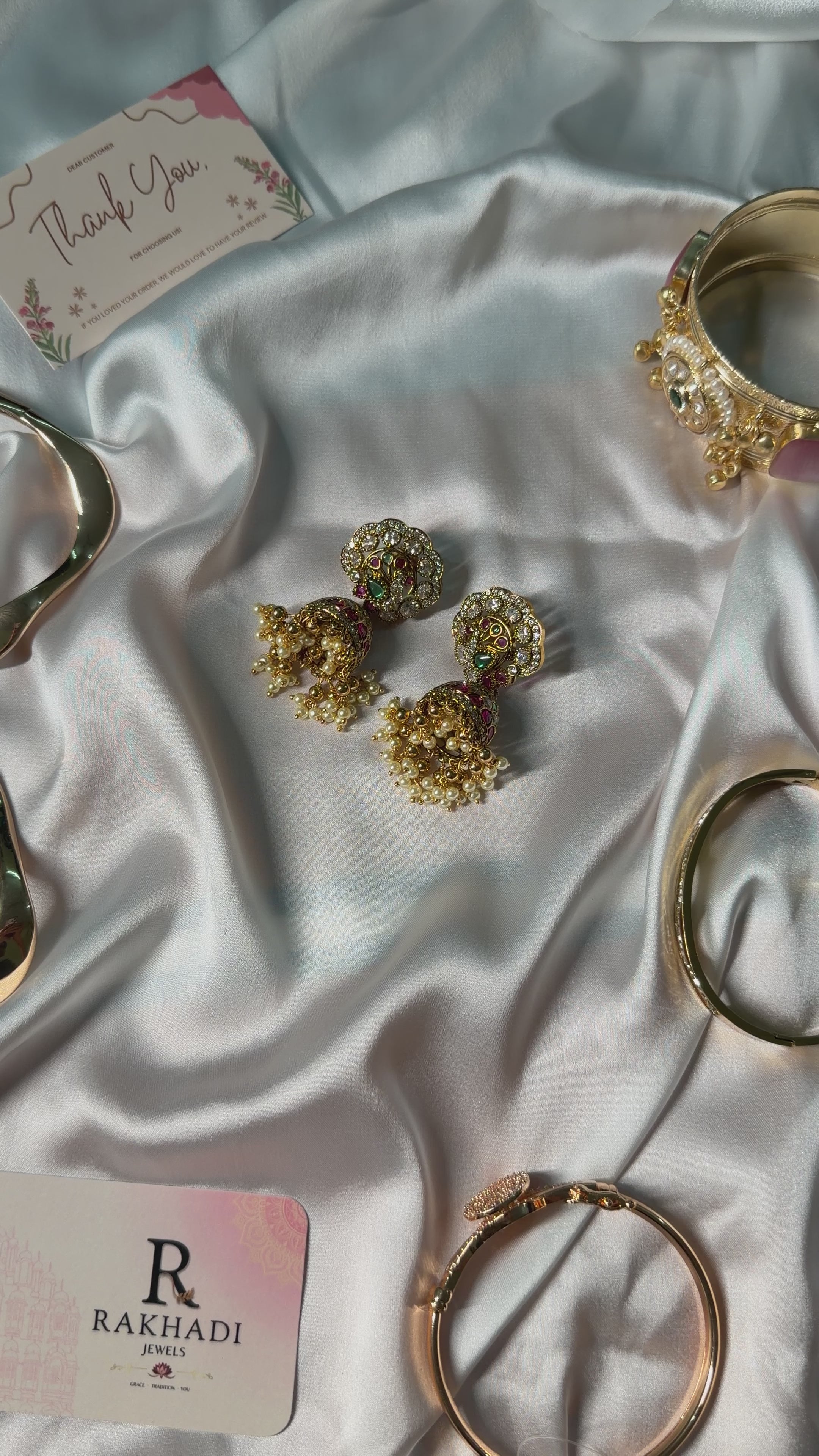 Gold plated jhumka earring
