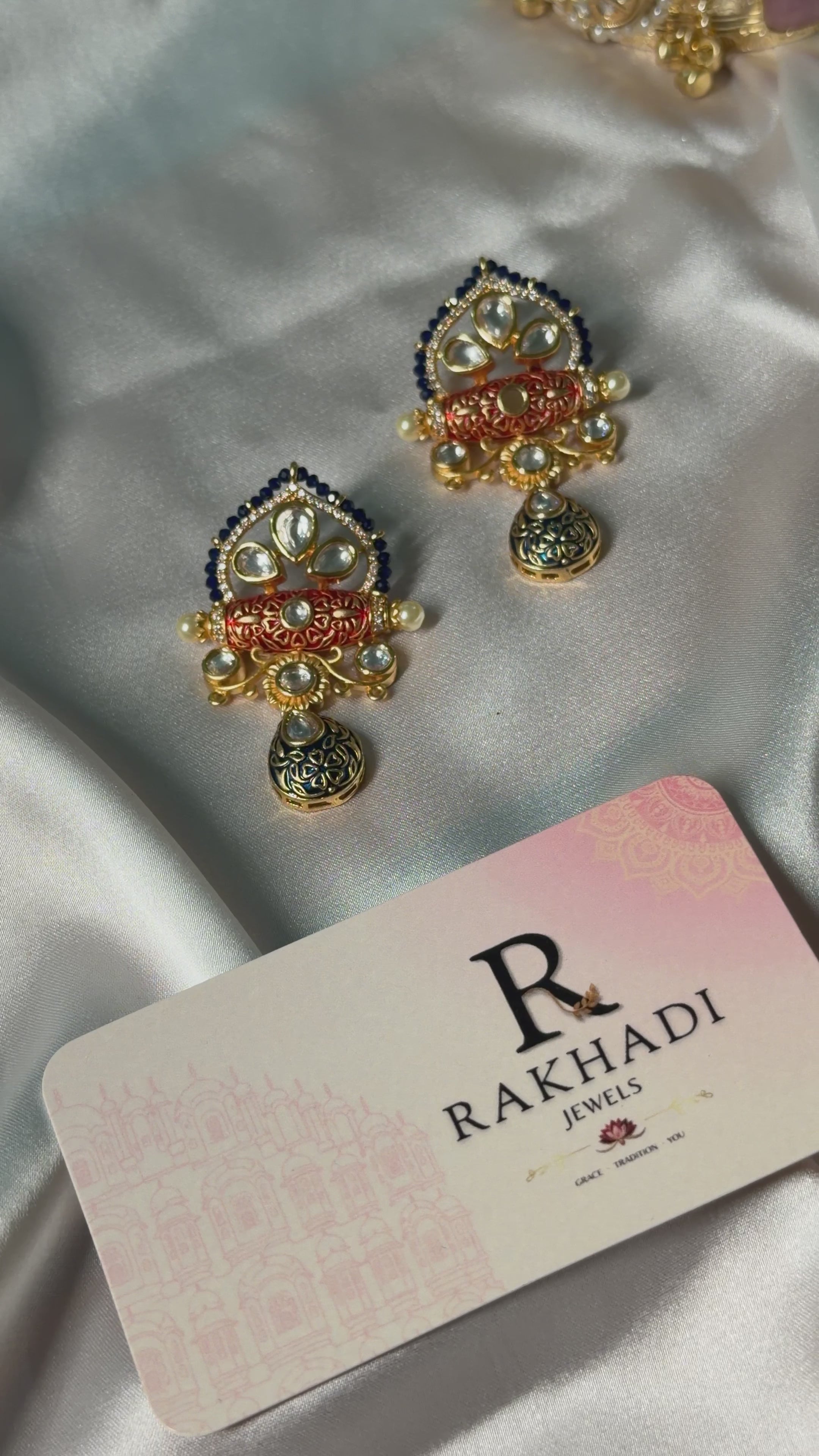 Gold plated kundan earring